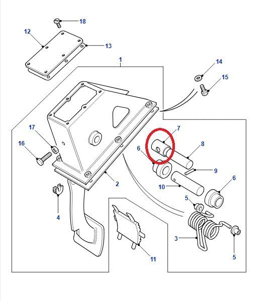 Distanciador pedal embrague Land Rover Defender REF 269783