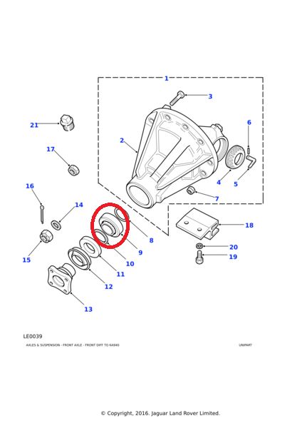 RODAMIENTO exterior piñon de ataque grupo  LAND ROVER Y RANGE ROVER  ref 539707