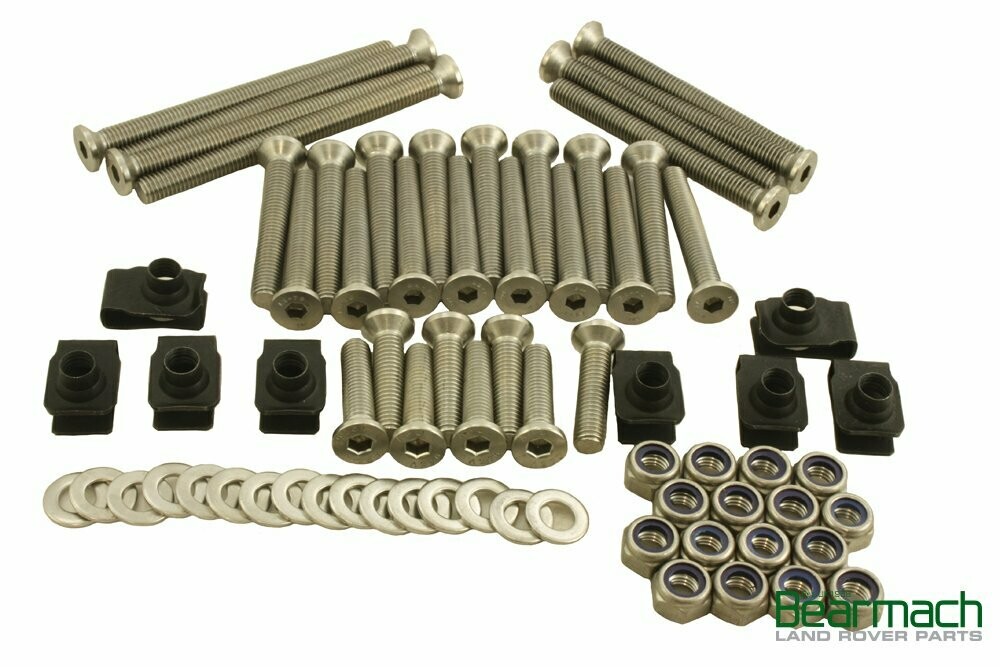 Kit de tornillos de Bisagras, acero inoxidable, para modelo Defender 4 puertas REF BK 0194 Kit de tornillos de Bisagras, acero inoxidable, para modelo Defender 4 puertas REF BK 0194