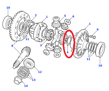 Arandela empuje piñon diferencial Salisbury  Land Rover Defender 110 REF 607169