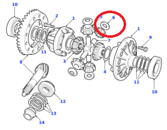 Arandela piñon diferencial Salisbury  Land Rover Defender 110 REF 607168