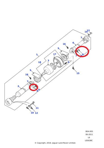 Tornillo sujeción transmisión central en viscoso central Land Rover Freelander 1  ref. TYG100510LR