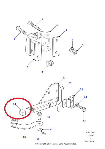 Tope goma limitador apertura de puertas laterales LR Defender ref. MWC5759 Tope goma limitador apertura de puertas laterales LR Defender ref. MWC5759