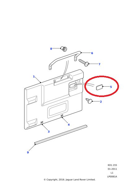 Tapa panel porton Land Rover Defender 2002- REF FVJ000011PUY