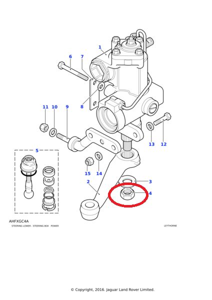 Tuerca BIELETA DIRECCION   LAND ROVER DEFENDER , DISCOVERY 1 Y  RANGE ROVER CLASSIC REF NT614041L