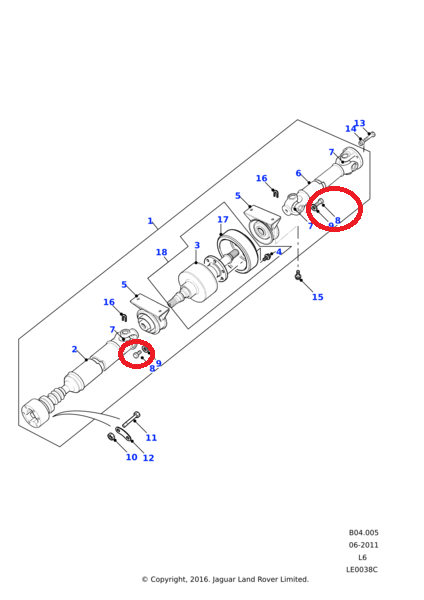 Tornillo sujeción transmisión central en viscoso central Land Rover Freelander 1  ref. TYG100510