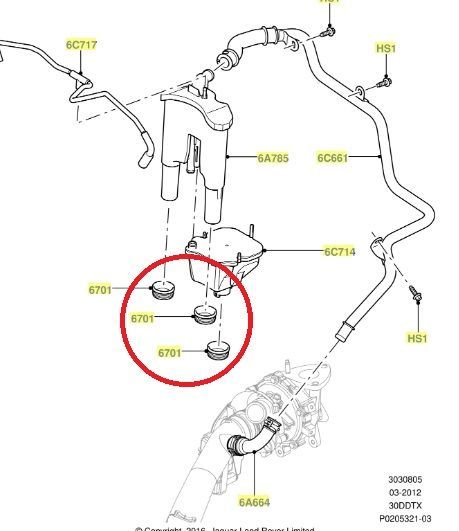 Juntas para separador aceite motor V6 3.0 Range Rover , Land Rover ref. 1337060 Juntas para separador aceite motor V6 3.0 Range Rover , Land Rover ref. 1337060