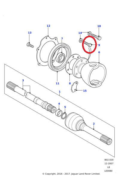 Tornillo copa direccion  RANGE ROVER CLASSIC  Y LAND ROVER DEFENDER Y DISCOVERY 1  REF UYG500050