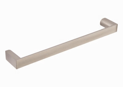 Flat end bar handle, Brushed steel