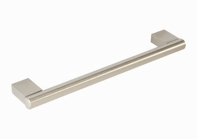 Block end bar handle, Brushed steel