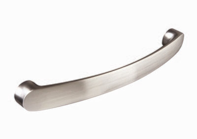 Round end bar handle, Brushed steel