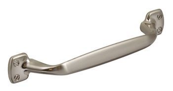 D Pull Handle, Zinc Alloy, Fixing Centres 96 mm, Knightsbridge Stainless steel effect
