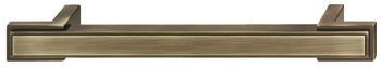 D Pull Handle, Zinc Alloy, Fixing Centres 160 mm, Alberti Model H1930, Brushed antique brass plated finish