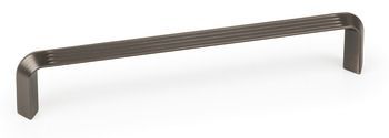 D Pull Handle, Zinc Alloy, Fixing Centres 160-320 mm, Lines Grey finish