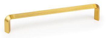 D Pull Handle, Zinc Alloy, Fixing Centres 160-320 mm, Lines Brushed gold finish