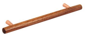 Bar Handle, Wood, Fixing Centres 160 mm, Tilaa Walnut/copper finish