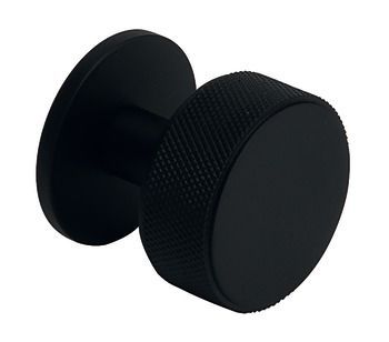 Knob, Mild steel, Ø 38 mm, Harlington Matt black