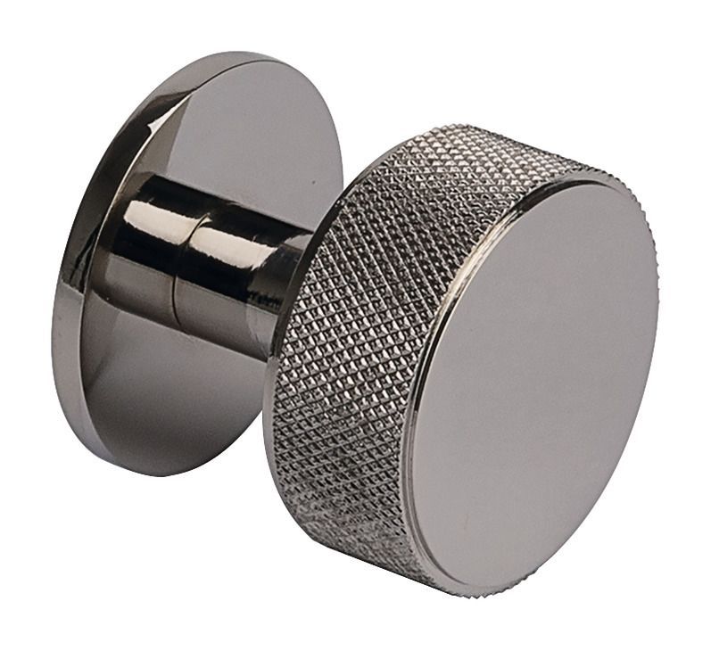 Knob, Mild steel, Ø 38 mm, Harlington Polished nickel