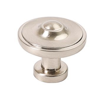Knob, Zinc AKnob, Zinc Alloy, Ø 33 mm, Ariel Brushed nickel