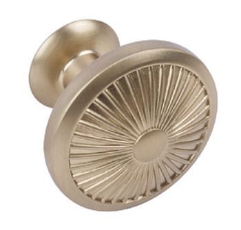 Knob, Zinc Alloy, Ø 35 mm, Crawford Golden champagne, Ø 35 mm