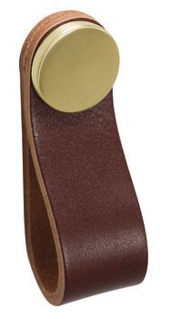 Loop Handle, 70 x 22 mm, Flexa Brown leather / Brass