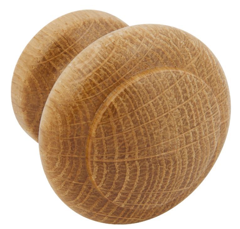 Turned Knob, Wood, Ø 34 mm, End Grain Clear lacquered