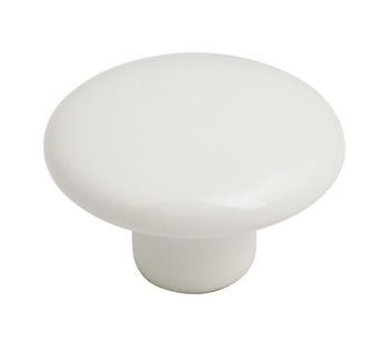 Knob, Porcelain, Ø 37 mm, Calvin White finish