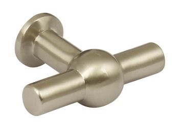 Knob, Zinc Alloy, 60 mm, Gemini Stainless steel effect