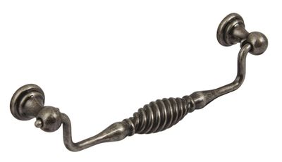 Drop Handle, Zinc Alloy, Fixing Centres 160 mm, Twister Antique pewter, length 182 mm