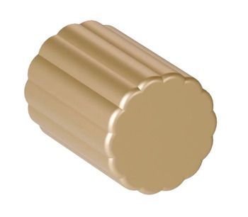 Knob, Zinc alloy, Ø 21, Scallop Matt brass effect