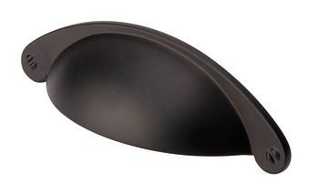 Cup Pull Handle, Zinc Alloy, Fixing Centres 64 mm, Knightsbridge Matt black