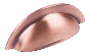 Cup Pull Handle, Brass, Fixing Centres 64 mm, Jude Antique copper