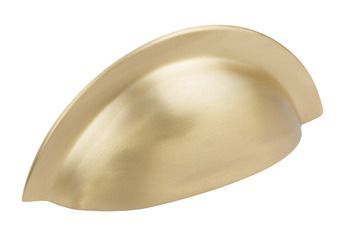 Cup Pull Handle, Brass, Fixing Centres 64 mm, Jude Brushed brass