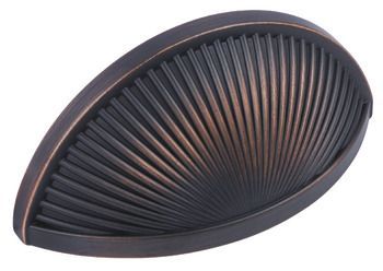 Cup Pull Handle, Zinc Alloy, Fixing Centres 76 mm, Crawford Oil rubbed bronze