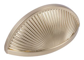Cup Pull Handle, Zinc Alloy, Fixing Centres 76 mm, Crawford Golden champagne