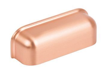 Cup Pull Handle, Zinc Alloy, Fixing Centres 64-128 mm, Odessa Brushed copper