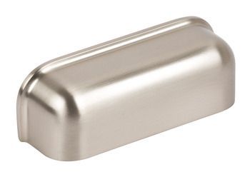 Cup Pull Handle, Zinc Alloy, Fixing Centres 64-128 mm, Odessa Satin nickel
