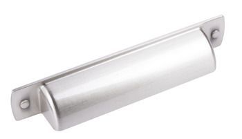 Cup Pull Handle, Zinc Alloy, Fixing Centres 96 mm, Rochdale Satin nickel