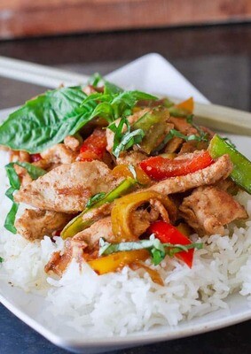 Chicken Oyster Sauce with Rice