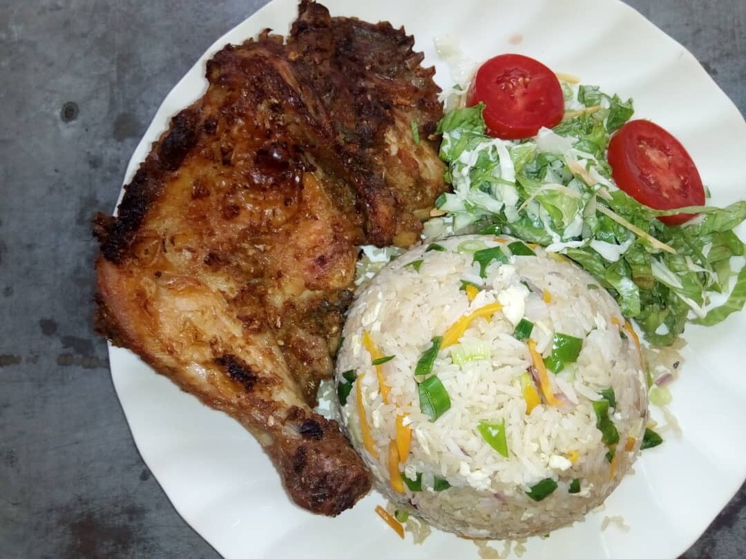 Grilled/Fried Chicken with Fried Rice/Jollof Rice