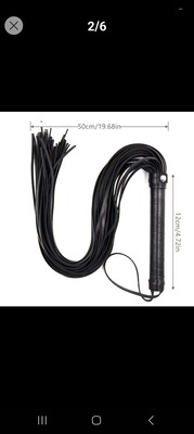 Black Leather Cat Of 9 Tsils Whip