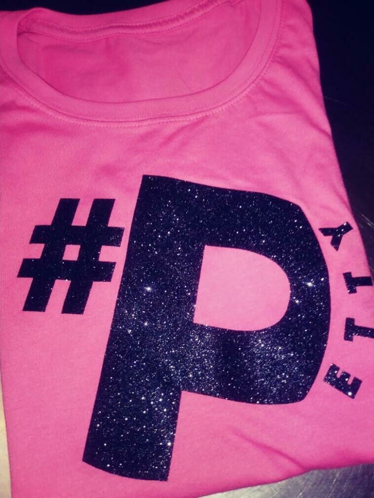 Pink Petty T with Black Logo