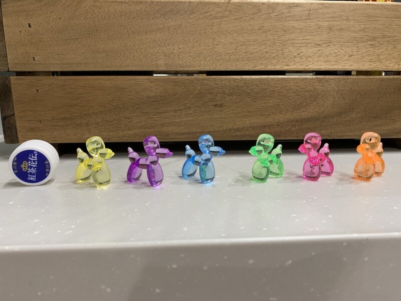 【値下げ】バルーン犬　キーホルダークリスタルカラー単品【本体500円→400円】