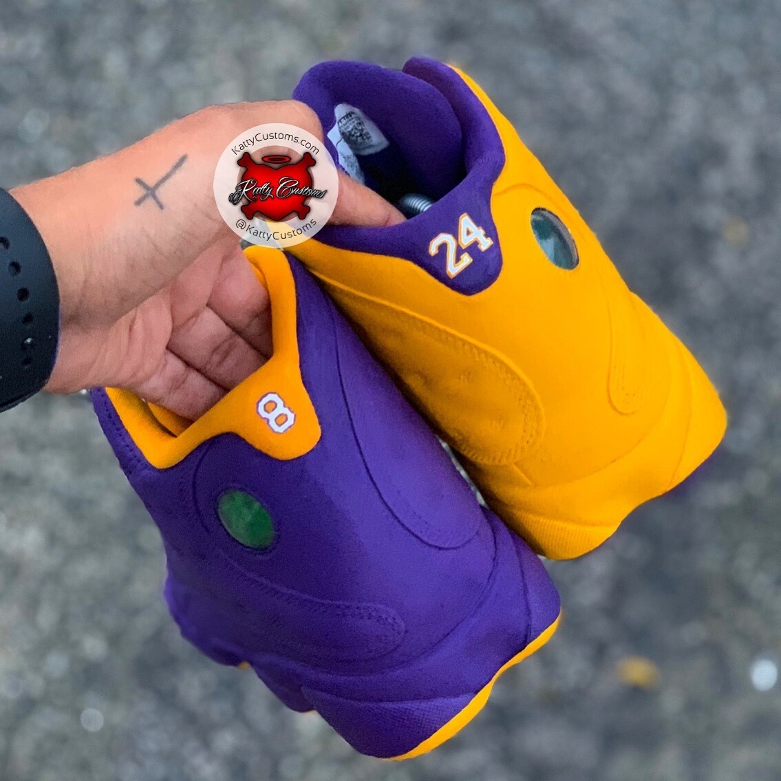 Jordan 13 purple and yellow best sale