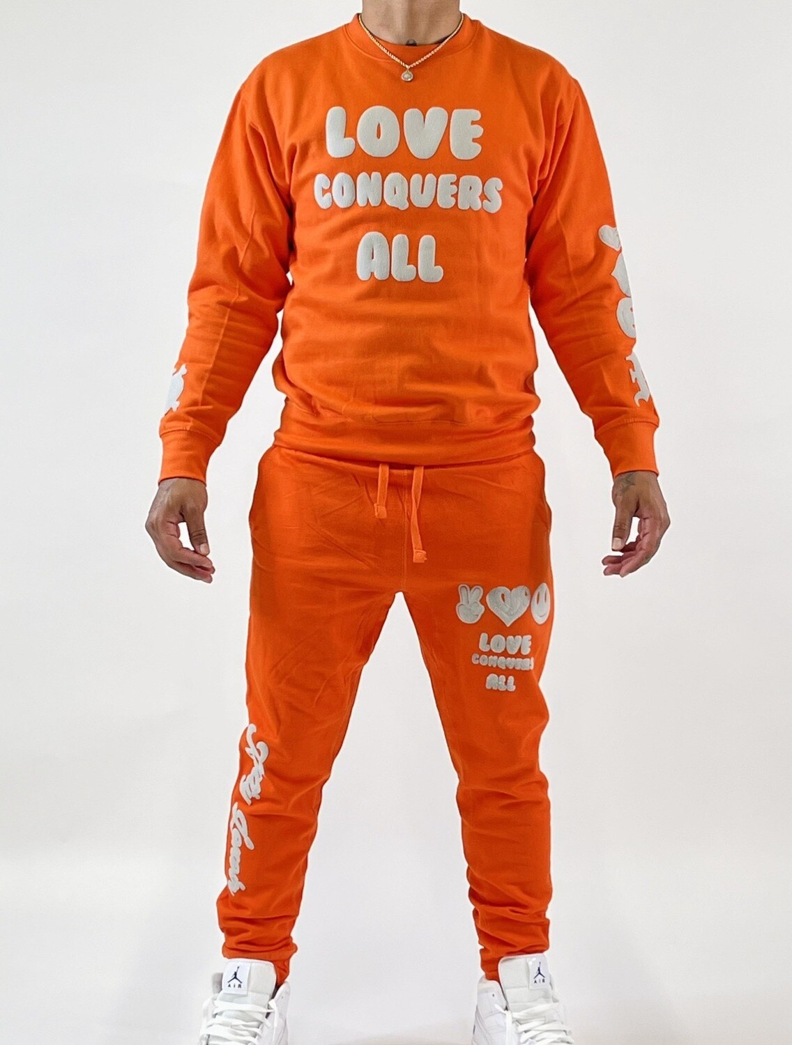 Orange & Gray Love Conquers All Sweatsuits