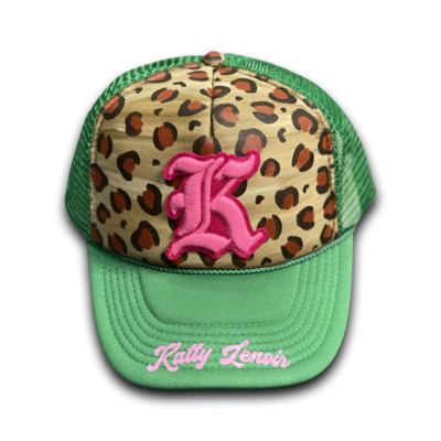 Green/ Pink Leopard Trucker Hat