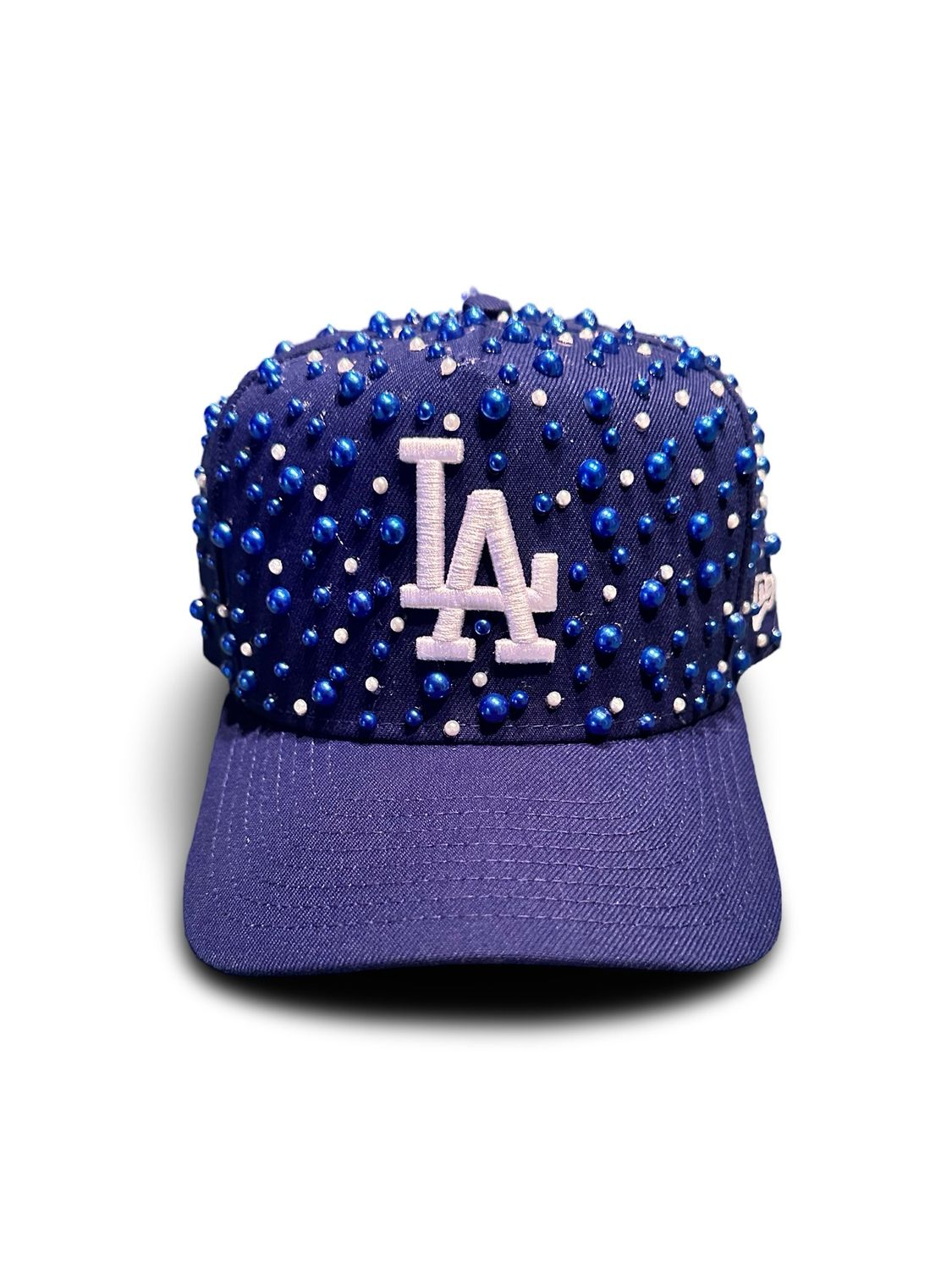Custom Blue & White Pearl LA Hat