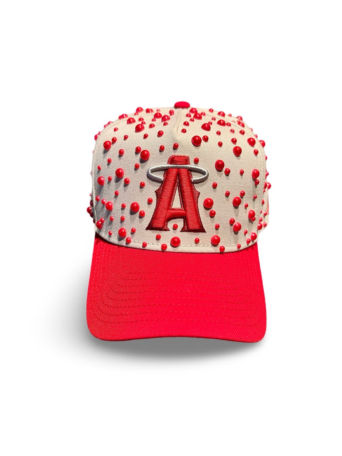 Red & Tan With Red Pearls ‘Angels’ Hat