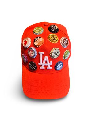 Orange Vintage Bottle Cap LA Hat