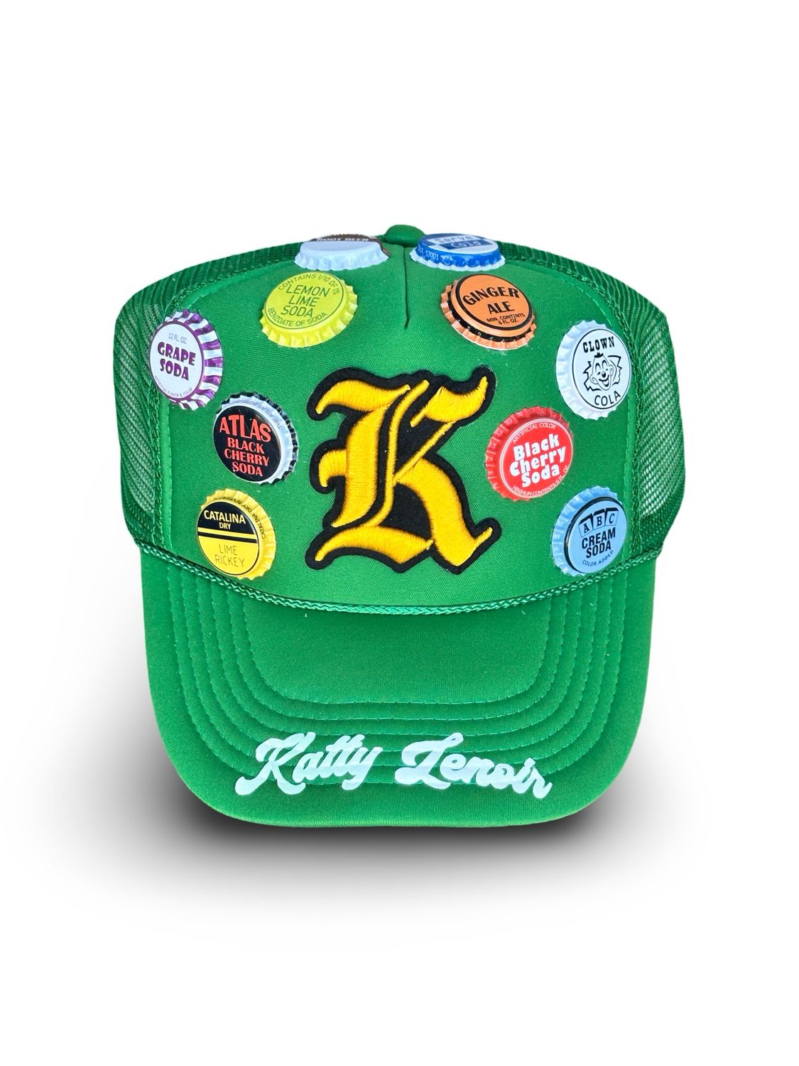 Green Vintage “K” Bottle Cap Trucker Hat